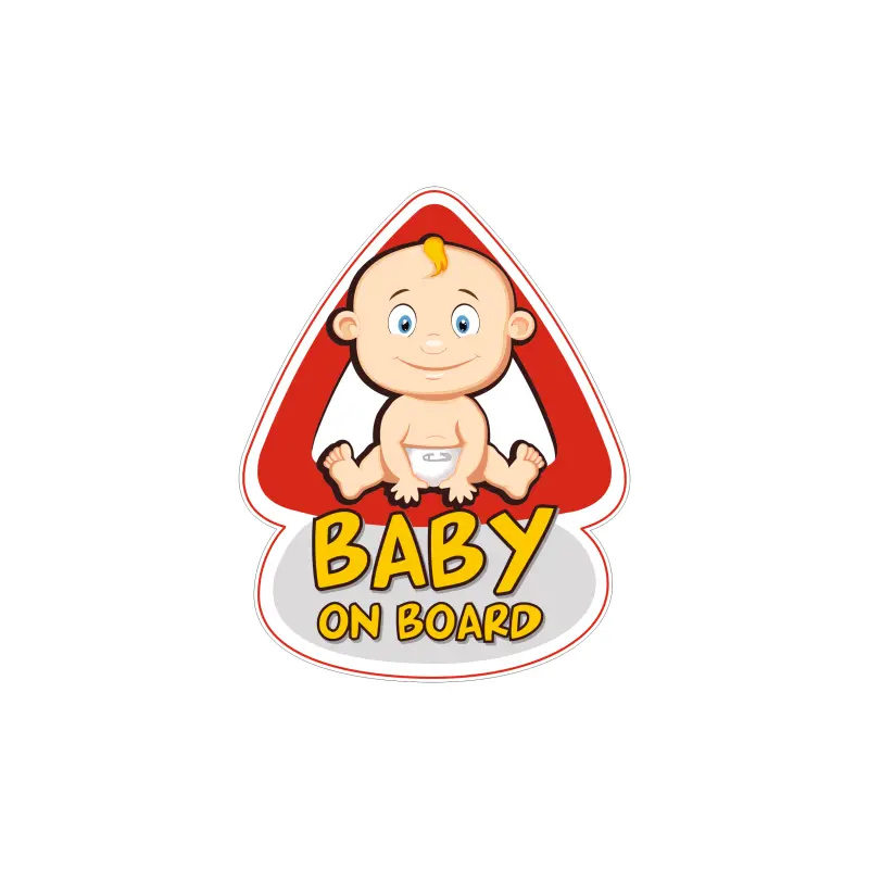 Baby on board, autocolant, dimensiune 90x90 mm, model 030